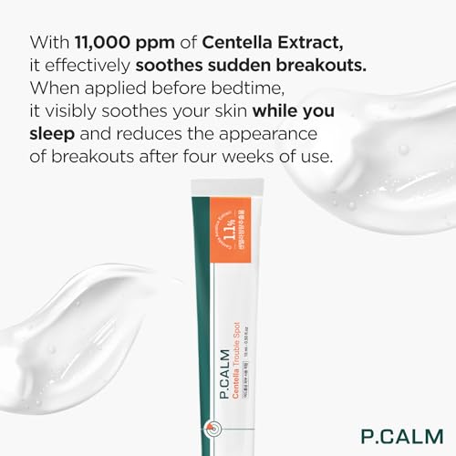 P.CALM Centella Trouble Spot Cream ? Papaya Extract & Centella Asiatica for Intense Soothing & Spot Relief, Korean Skincare (15ml / 0.17 fl.oz)