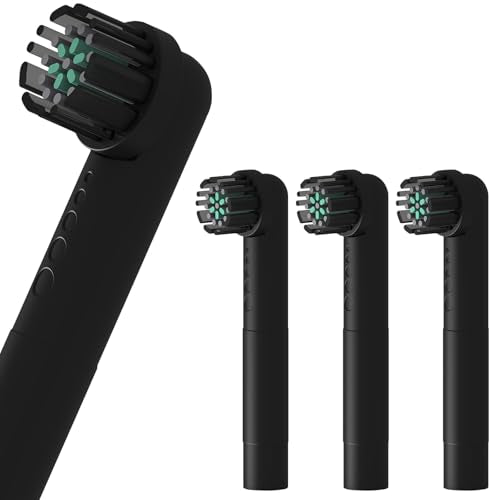 Amrmcy Black Replacement Heads for Quip 360 Oscillating Electric Toothbrush - Pack of 4