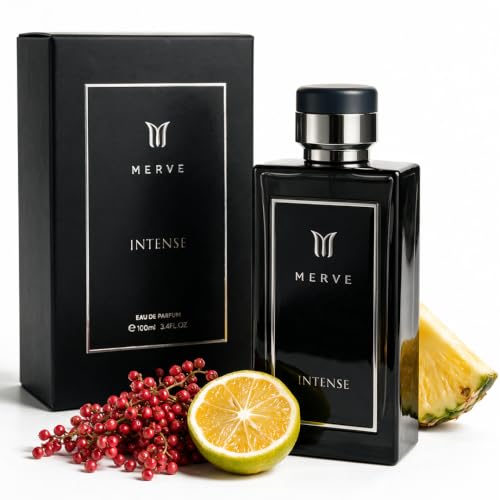 Merve Intense Eau De Parfum for Men - Long Lasting Citrus & Woody Scent 3.4 Oz