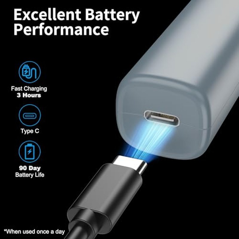 JISHO Ear and Nose Hair Trimmer for Men Women ? 10000 RPM Powerful Motor with Dual Stainless Steel Edge Blades USB Type-C Rechargeable for Easy Cleansing Travel Size£¨2 Refills£©