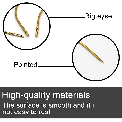GlamorDove Gold Hair Extension Tool Kit with Microlink Pliers & Beading Needles - 2 Pcs