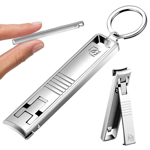 DEOU Folding Ultra-Thin Nail Clippers, Newly Upgraded Anti-Splash mini Stainless Steel Manicure Tool, take with You When Traveling, own Nail File, Men's and Women's Gifts (Nail Clippers + Gift Box)