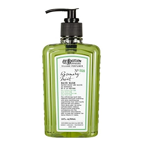 C.O. Bigelow Rosemary Mint Hand Wash, Village Perfumer Liquid Hand Soap with Aloe Vera & B5, 10 Fl Oz