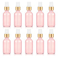 10PCS 4oz Glass Spray Bottles - Refillable Travel Fine Mist Containers (Pink, Gold)