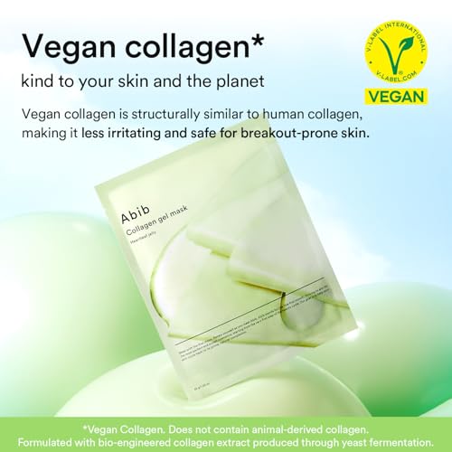 Vegan Collagen Gel Face Mask 10 Sheets Soothing Heartleaf Jelly for Hydration