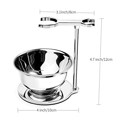 Luxury Shaving Razor & Brush Stand with Soap Bowl - Compatible with Manual & Gillette Razors