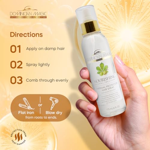 Heat Protectant Hair Spray for All Hair Types 6 oz - Thermal Shield & Shine Mist