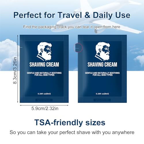 Shaving Cream Bulk Travel,8ml/0.28 oz Travel Shave Cream Disposable Shaving Cream in Bulk for Hotel Homeless £¨Jasmine£¬pack of 30)