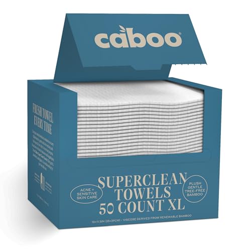 Caboo Tree Free Disposable Face Towels ? 50 Soft, Lint-Free Towels | Extra-Large 10x11.5¡± | Gentle Alternative to Makeup Wipes & Washcloths