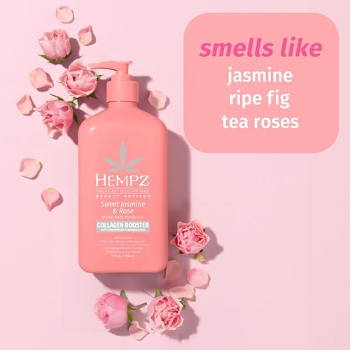 Hempz Jasmine & Rose Herbal Body Moisturizer Pack of 2 - 17 Fl Oz Vegan Hydrating Lotion for Dry Skin