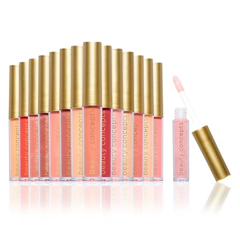 Beauty Concepts Lip Gloss Collection ? Shimmering, Glossy Lip Makeup Set for a Radiant Finish, Pink Ornaments