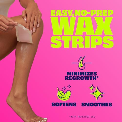 Nair Hair Remover Wax Ready Strips 3-Pack - 120 Count for Legs & Body, No Mess Hair Removal Kit