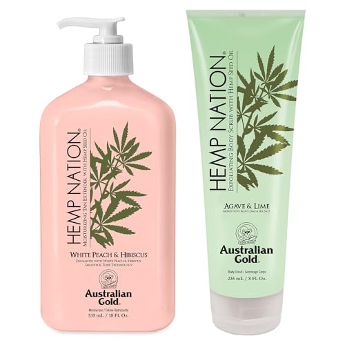 Hemp Nation Peach Hibiscus Body Lotion & Scrub Set - 26 Fl Oz