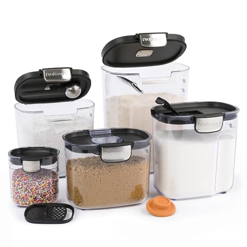 ProKeeper+ Black Airtight Food Storage Container Set – 9-Piece Kitchen Organization