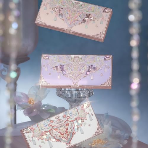 Flower Knows Butterfly Cloud Collar Embossed Six-Color Makeup Palette,Muted Purple-gray Face Palette with 4 Matte + 2 Shimmer Shades,Blendable Smooth Cute Make Up,0.23 oz(03 Incense Purple Haze)