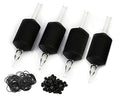 BEZTAT 25mm (1 Inch) Ultra Premium Clear Disposable Tattoo Tube with Black Silicone Grip 3RT - 25 Pack