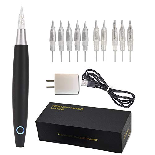 Wireless Rotary Tattoo Pen Machine for Eyebrows Eyeliners Lips with 10 Needles