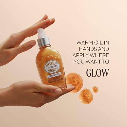 L'OCCITANE Almond Shimmering Body Oil - Fast-Absorbing, Vegan, Lightweight