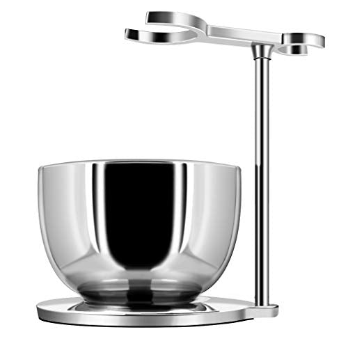 GRUTTI Shaving Organizer Stand & Bowl Set - Stainless Steel, 3-Layer, Keeps Tools Dry