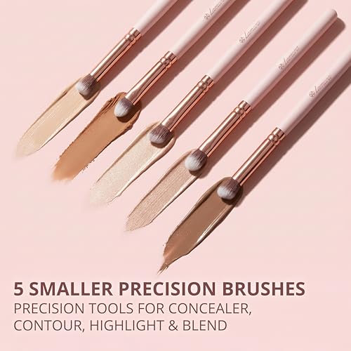 Lamora Makeup Brush Set - 10 Professional Face & Eye Brushes, Cruelty-Free