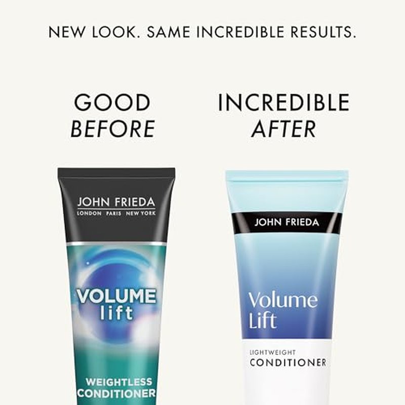 John Frieda Volume Lift Weightless Conditioner, Volumizing Conditioner with Air-Silk Technology for Fine or Flat Hair, Adds Natural Fullness, Safe for Color-Treated Hair, 8.45 Oz, Pack of 2