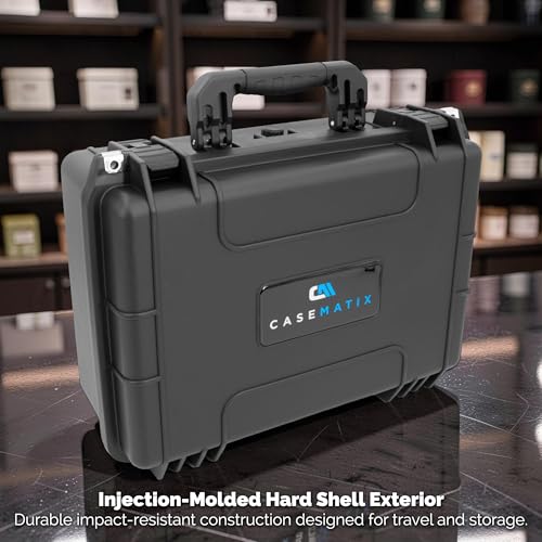 18-Inch Waterproof Lockable Knife Storage Case with 48 Slots & Accessory Compartment