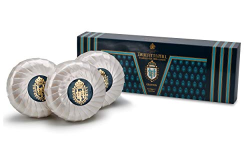 Truefitt & Hill Grafton Triple-Milled Luxury Bar Soap - Long-Lasting Fragrance, Rich Lather, 3 x 5.29 oz