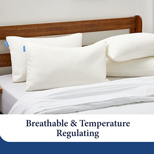 White King Memory Foam Pillow with Rayon Bamboo Cover - Adjustable Support