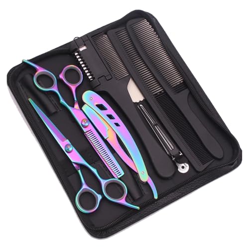 EOFNWKER Hairdressing Scissors 6" Stainless Hairdressing Scissors get a Haircut(Type-7pcs1)