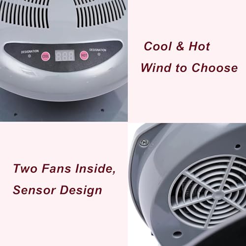 JOJOCOSMO 400W Hot & Cold Nail Dryer with Auto Sensor, Large Capacity, for Hands & Feet
