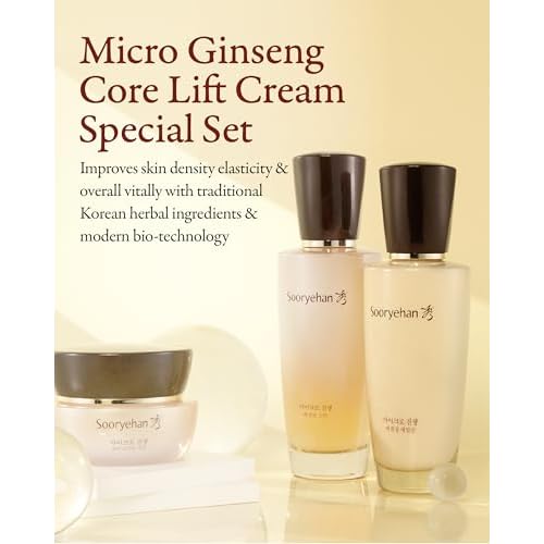 SOORYEHAN Micro Ginseng Core Lift Cream Special gift Set (2.4 fl oz) - Enhances Skin Firmness, Elasticity, and Hydration. with Ginsenoside R3¢â for a Youthful, Healthy Complexion.