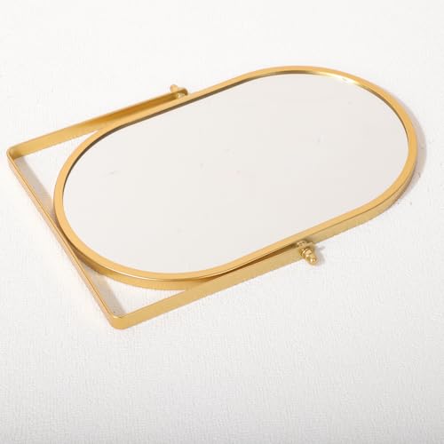 Tabletop Mirrors Makeup Mirror Portable Vanity with Metal Frame Desk Table Mirror with 180¡ÆAdjust Dressing Room Rotate Good for Bedroom Bathroom