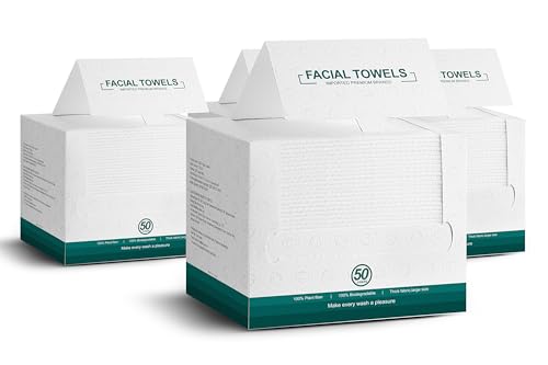 LUXU Disposable Face Towels Pack of 4, 7.9x12 inch Soft & Deep Cleansing Cloths