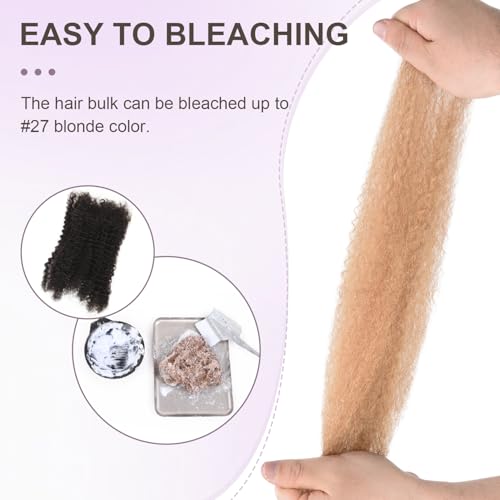 Lovenea 1B Natural Black Afro Kinky Human Hair for Braiding 12-inch, 1 Pack