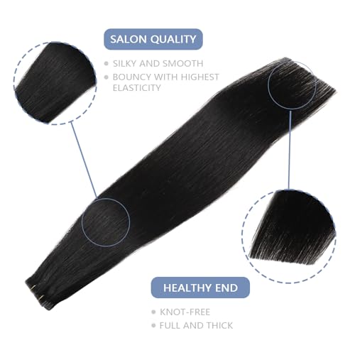 COOKAYU Invisi Edge Hair Extension Tape in Natural Black 14 Inch 30g
