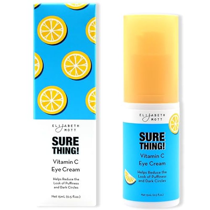 Elizabeth Mott Sure Thing Vitamin C Eye Cream ? Hydrating & Brightening Eye Treatment for Dark Circles and Puffiness ? Vegan, Fragrance-Free, Cruelty-Free Skincare ? 15ml (0.5oz)