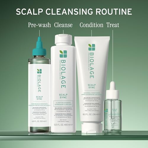 Biolage Scalp Sync Clarifying Shampoo 33.8 Fl Oz Pack of 2 - Residue & Buildup Remover for Oily Scalp