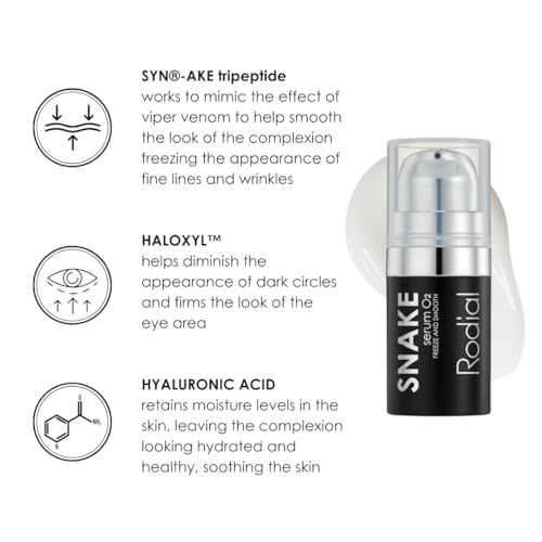 Rodial Snake Serum O2 0.2fl.oz High-Performance Serum with Blurring-Effect for Reducing Lines and Wrinkles, Syn-ake Tripeptide for Firming and Smoothing Effect, Hyaluronic Acid for Moisture Retaining