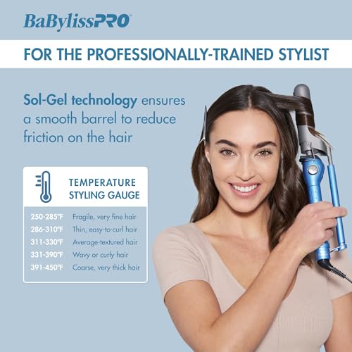 BaBylissPRO Nano Titanium 3/4 Inch Marcel Curling Iron for Loose Curls & Beach Waves
