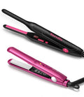 Terviiix Dual Voltage Mini Flat Iron & Pencil Flat Iron for Travel - Black Pink & Hot Pink
