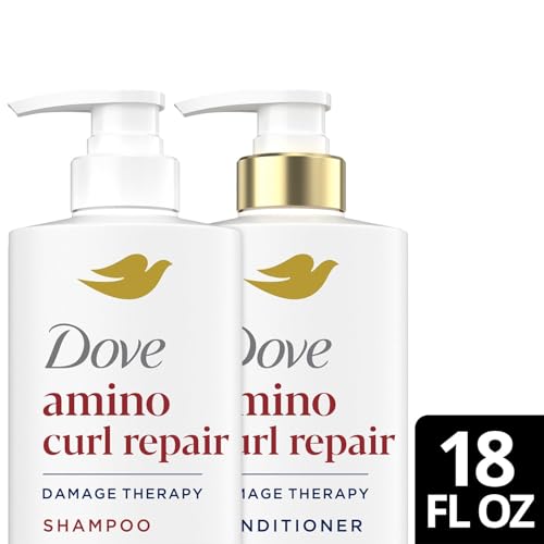 Dove Amino Curl Repair Shampoo & Conditioner Set for Damaged Curly Hair - 18 Oz Each
