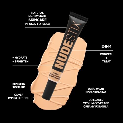 Nudestix NUDEFIX Cream Concealer - Hydrating Liquid for Dark Circles & Blemishes - Shade NUDE 04