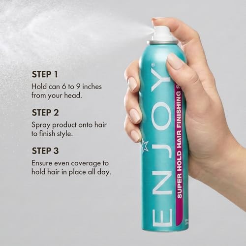 Enjoy Super Hold Hair Spray - Extra Firm, Quick-Dry, Humidity-Resistant, 10 Oz