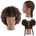 Brown 6-Inch Human Hair Afro Mannequin Head for Cosmetology & Styling Practice