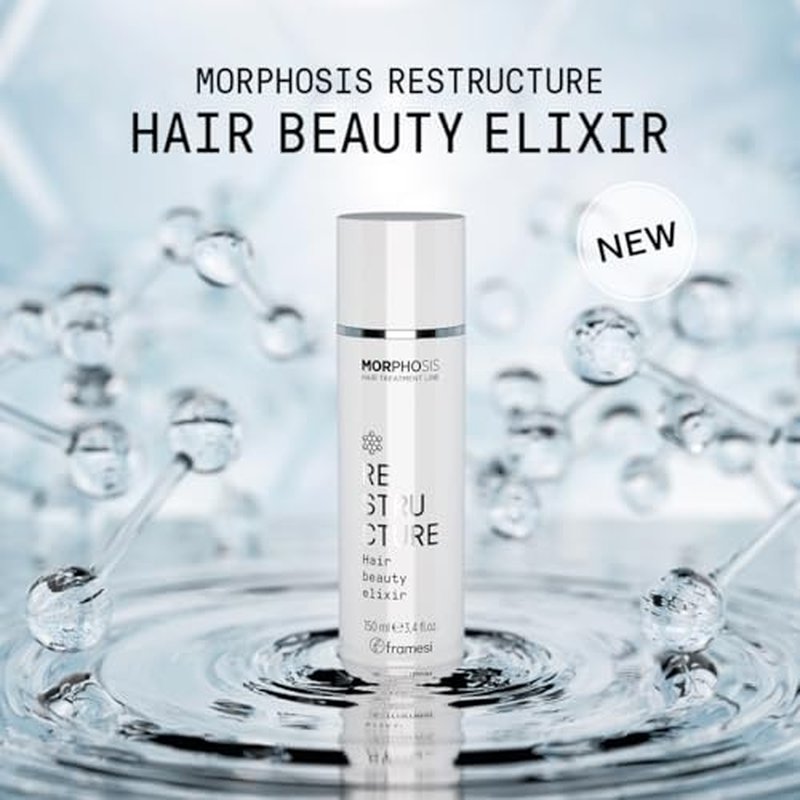 FRAMESI Morphosis Restructure Hair Beauty Elixir 5.1 fl oz, 5-Minute Weightless Mask, Repairing Conditioner, Natural Ingredients, Color Safe