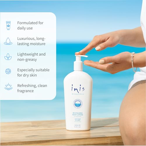 Inis the Energy of the Sea Revitalizing Body Lotion for Women and Men - Body Moisturizer with Vitamin E & Shea Butter - 16.9 Fl Oz