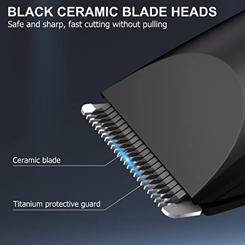Men's Waterproof Body Hair Trimmer with Ceramic Blades & Nose Clipper