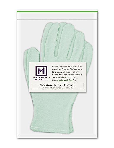 Malcolm's Miracle Moisturizing Gloves Medium Made in USA - Green, Pack of 1