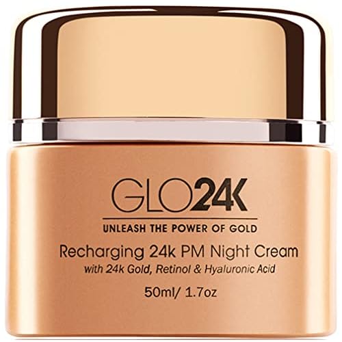 GLO24K Exfoliating Facial Cleanser & Night Cream with 24k Gold, Retinol, and Aloe Vera. Optimize your Daily Beauty Routine.