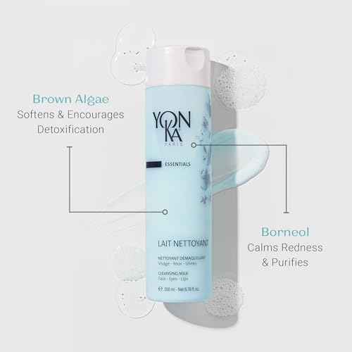 Yon-Ka Lait Nettoyant Cleanser Set | Full Size & Travel Size | Gentle Plant-Based Milk Cleanser & Makeup Remover | Hydrating Daily Wash that Balances Skin¡¯s pH | Set of 2, 6.76 fl oz and 2.53 fl oz
